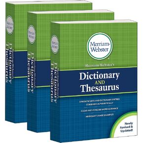 قاموس Merriam-Webster Merriam-Webster و Thesaurus ، غلاف عادي في السوق ، 2020 حقوق الطبع والنشر ، حزمة 3