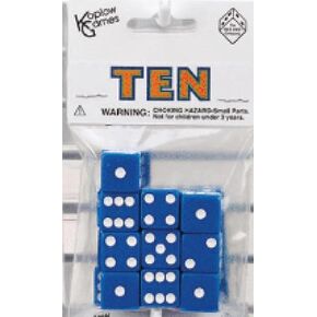 Blue with White pips 16mm (5/8in) D6 Dice (10) Koplow Games