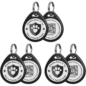 3 Pack Cat Tags Personalized Small, QR Code Cat Name Tag for Cat Kitten Collar, Cat Tracker Scan Location Alerts, Black S