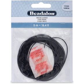 Beadalon Indian Leather 1.0mm Black, 5-Meter