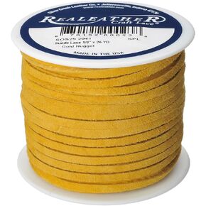 Realeather Suede Lace Spool, 1/8" x 25 yd, Gold Nugget