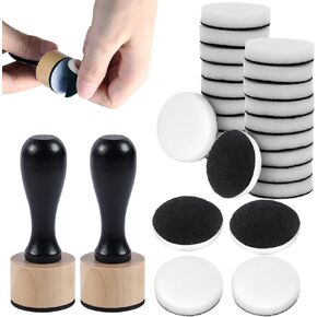 46 Pcs Ink Blending Tool Set,Mini Art Blending Tools Include 2 Pcs Round Ink Daubers and 44 Pcs Replacement Foam Pads,Ink Blending Brushes for Card Making,DIY Crafting,Distressing,Painting and More
