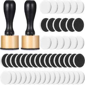 62Pack Mini Ink Blending Tool - 2Pcs Mini Applicator Tools and 42Pcs Replacement Foam Pads, Ink Paints Mixing Blending Tool for Distressing Stamping Blending Scrapbooking Painting Drawing Art Supplies