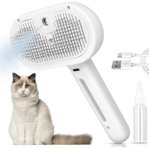 Cat Steam Brush for Shedding Hair Grooming Brush Pet Spray Hair Removal Comb with Release Button for Indoor Cats Dogs Pets