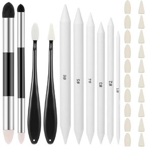 30pcs Blending Stumps Sketch Drawing Tools with Blending Sponge Pens Sandpaper Pencil Sharpener Blending Sticks for Beginner Drawing Art Blenders Charcoal Sketch Drawing