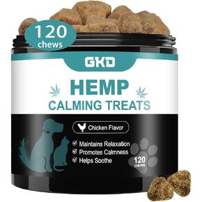 Hemp Calming Chews for Dogs, Dog Calming Treats Anxiety Relief 100% Golden Ratio of Natural Ingredients Treat, Aid with Separation, Barking, Stress Relief, Thunderstorms