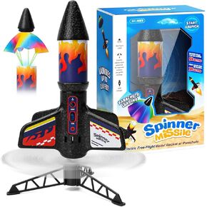 Rocket Launcher for Kids Self Launching Motorized Air Rocket Toy Model Rockets with Parachute Safely Land 200 Feet of Flight Altitude Outdoor Toys for Ages 8-13 Birthday Gift for Kids Boys & Girls