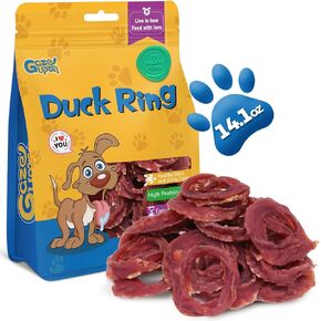 Dog Treats Duck Jerky Rings, Natural Duck Breast, Healthy Training Rewards for Dogs w/Glucosamine Chondroitin