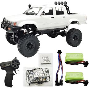 Skymaker WPL C64-1 RC Car 1:16 Hailax 2.4G 4WD Remote Control Pick-up Truck RC Rock Crawler RC Truck 4x4 Off-Road Vehicle Mode 260 Motor New Gearbox Two Batteries for Adult RC Hobby