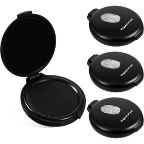 4 Pcs Fingerprint Ink Pad, Finger Print Ink Pads Black Ink Pad for Fingerprints Thumb Print Ink Pads Thumbprint Ink Pad, Portable Quick Dry Finger Print Kit for Notary Supplies Identification Security