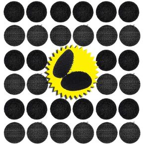 256pcs Heavy Duty Hook and Loop Dot Pre-Cut 1 inch in Diameter Self Adhesive Sticky Dot Fastening Mounting Double Sided Tape for Education Classroom Children's Activities DIY Lover (Black)