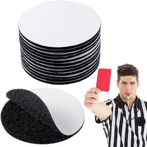 12 Pairs 3 Inch Referee Patch Hook and Loop Dots Reusable Round Adhesive Loop Tape Self Sticky Circle Hook and Loop Tape Double Sided Hook and Loop Fasteners for DIY Wall Decor Tool Hanging