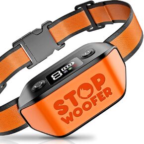 No Shock Bark Colalr for Dogs - Smart Chip Adjusts to Stop Barking in 1 Minute - Highly Effective Vibration and Sound Stops Barks Fast with No Pain - Safe, Anti-Bark Device Orange