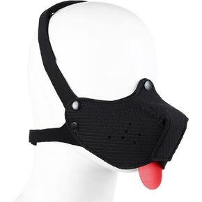 Neoprene Puppy Face Muzzle Dog Hood Mask Play Hoods Black
