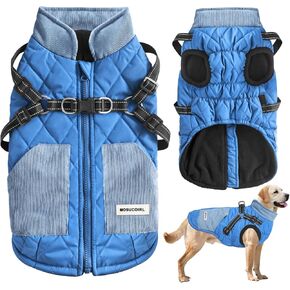 Mosucoirl Warm Dog Coats Pet Clothes, Waterproof Dogs Jacket Reflective Pet Outfits Winter Dog Cold Weather Coat Cozy Snow Jackets Vest for Small Medium Large Dogs Puppy Doggie
