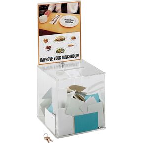 Safco 4234CL Large Acrylic Collection Boxes, Clear