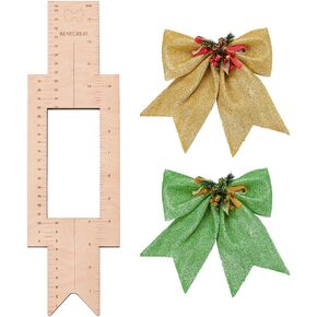 BENECREAT Cheer Bow Template Ruler, 13.78x3.94Inch Large Wood Template Rulers with CM and INCH Scales for Accurate Placement on Cheer Bows