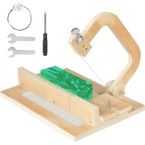 Adjustable Wire Soap Cutter, Professional Soap Cutting Tool, Wooden Soap Making Supplies with Replaced Stainless Steel Wires for Handmade