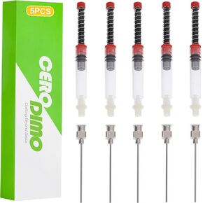 5 Pack Ink Syringe Filler with Blunt Needle Tip, Ink Syringe for Fountain Pen, Glue Syringe for Woodworking and Rhinestones, Spring Converter for Ink or Glue Filler