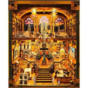 Vorathis Book Nook Kit - DIY مصغرة المكتبة BookNook - لغز خشبي ثلاثي الأبعاد مع مصابيح LED - إدخال رف الكتب الإبداعي هدية تعليمية للبالغين