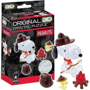 BePuzzled, Peanuts Snoopy Campfire Original 3D Crystal Puzzle, Based on Characters from The Beloved Peanuts Comic Strip, for Puzzlers Ages 12 and Up
