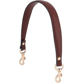 PH PandaHall 20.3 Inch Brown Leather Bag Strap, Short Purse Strap 1 Inch Wide Bag Strap Replacement Bag Handle Handbag Strap for Women Men DIY Underarm Bag Shoulder Bag Handbag, Golden Buckles