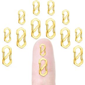 12Pcs Double Opening Lobster Clasp Necklace Shortener Bracelet Clasps and Closures,Gold and Silver Necklace Shortener Clip for Jewelry Making (Small & Medium)