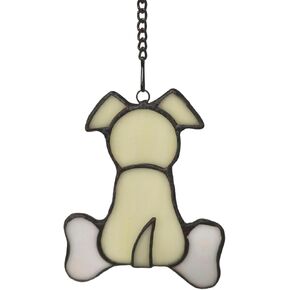 Stained Glass Window Hangings Bone Dog Memorial Gifts for Loss of Dog, Pet Memorial Gifts for Dog Lovers, Loss of Dog Sympathy Gift, Dog Loss Memorial Gift for Women