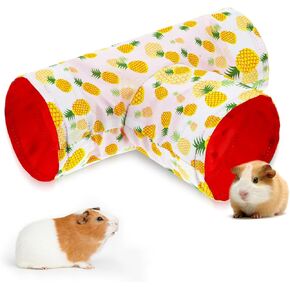 Guinea Pig Tunnel 3 Way Foldable Rabbit Tunnel Washable Guinea Pig Hideout Guinea Pig Toys for Cage Essential Guinea Pig Accessories for Bunny Hamster Chinchilla Ferret Rat and Small Animals