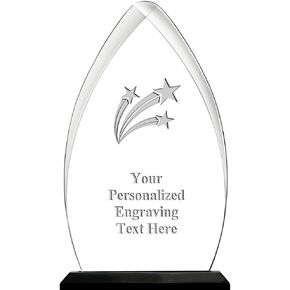 Three Shooting Stars Acrylic Award, 6.75" H Personalized Acrylic Award Trophy with Custom Engraving Prime