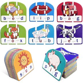 CVC Puzzle Cards for Kids – Phonics & Spelling Games for Toddlers, 3-Letter Word Puzzles for Preschool & Kindergarten, Perfect for Speech Therapy & Early Learning Classroom Essentials