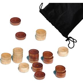30 Pieces of Checkers just one Game- Wooden Chess Pieces only-Checkers Pieces
