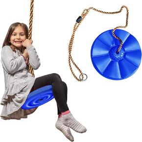 Tree Swing for Kids, Rope Swing Disc Swing for Outside with Platform Carabiners and Strap Outdoor, Playground Accessories
