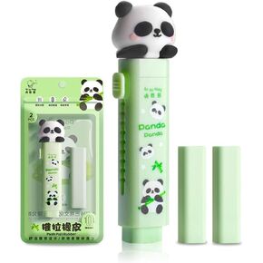 Erasers Cute Retractable Erasers for Students with Replaceable Rubber Core, Panda Slide Erasers,Slide Retractable Erasers for Boys Girls School Supplies