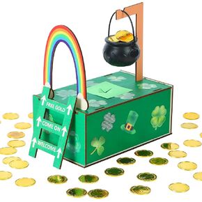Tugaizi St. Patrick's Day Leprechaun Trap Kit St. Patrick's Day DIY Craft Kit, Make A Trap to Catch A Leprechaun, St. Patrick's Day Wood Craft Gift for Kids