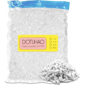 Bean Bag Filler, White Shredded Memory Foam, Bean Bag Stuffing for Easy Pillow, Mattress Grade Replacement Filling for Dolls, Dog Beds and Pillows (White,1 LB)