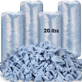 Frienda 4 Packs 20 Lbs Bean Bag Filler Bulk Shredded Memory Foam Filling Soft and Convenient Stuffing Foam for Pillow Couch Cushion Dog Bed Chair Stuffed Animals Arts Crafts