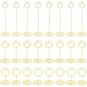 24 PCS Table Picture Assolds ، 3 أحجام من حاملي القائمة للجداول ، حاملي صور الجدول ، حاملي صور الجدول ، لأماكن الزفاف ، والأحزاب ، والمآدب ، وما إلى ذلك (الارتفاع: 220/85/50 مم ، حلقة)