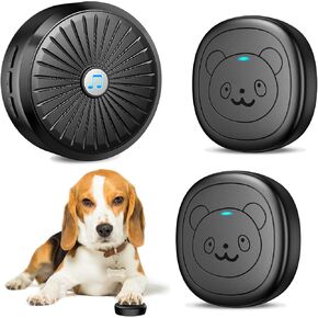 Smart Dog Door Bell, Potty Training Bells for Dogs with Waterproof Touch Button and 55 Melodies, Wireless Doggie Doorbell Dog Bell Set Included Receiver and 2 Transmitters (Black)