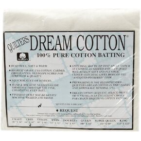 Quilter's Dream Cotton White Request Batting (46" x 60") Crib