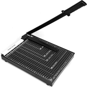 12" Guillotine Paper Cutter, 15 Sheets Capacity, Metal Base (Black A4, 12in 1P)