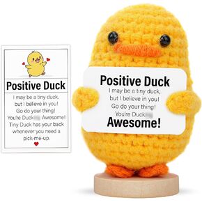 Emotional Duck Support Crochet - Positive Support Crochet Gifts - Duck Gifts - Emotional Knitted Crochet Animals - Valentines Gifts for Her, Him, Girlfriend, Boyfriend, Wife - Crochet Duck