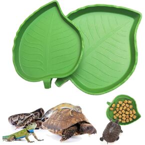 Reptile Water Dish, 2 Sizes for Reptiles: Perfect for Turtles, Lizards & More - Easy Drink & Eat Bowl