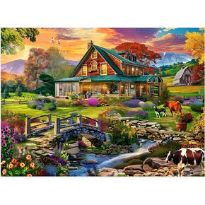 Jigsaw Puzzles for Adults 500 Pieces, Country Life Puzzle Interlock Perfectly Letter on Back No Dust, Challenging Puzzle Home Decor Birthday Party Gift Toy for Men Women Olders Seniors (21 x 15 in)