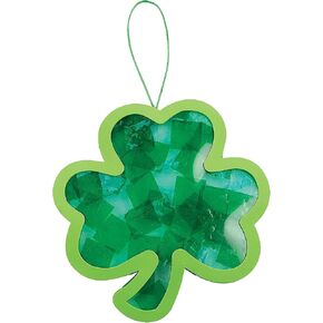 Shamrock Craft Kit - Makes 12, 9 Inch Shamrocks - Tissue Paper and Acetate - Crafts for Kids and Fun Home Activities