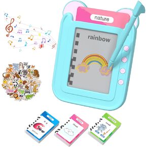 Talking Flash Cards for Toddlers- Reading, Writing & Drawing Toy with LCD Board, 192 Sight Words, Kids Montessori Pocket Speech Device for Preschool & Kindergarten, Interactive Educational Flash Cards
