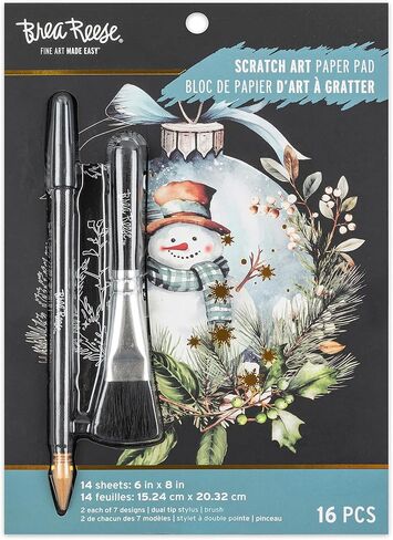 PADE PAPER SCRATCH - Winter Wonderland - 14 6 × 8 صفحات ، تكشف عن تصميمات العطلات الموسمية والاحتفالية ، الملوثات العضوية الثابتة المعدنية ، نشاط حرفي للبالغين in Kuwait