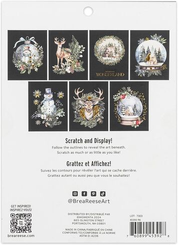 PADE PAPER SCRATCH - Winter Wonderland - 14 6 × 8 صفحات ، تكشف عن تصميمات العطلات الموسمية والاحتفالية ، الملوثات العضوية الثابتة المعدنية ، نشاط حرفي للبالغين in Kuwait