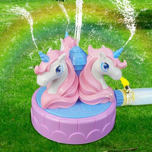 Sprinkler for Kids Outdoor Water Toys: Backyard Spinning Unicorn Toddler Sprinkler Toy - 360° Roating Spray Water Summer Outside Toys Attaches to Garden Hose Splashing Fun Toys for Boys Girls Gifts in Saudi Arabia