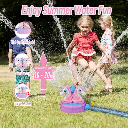 Sprinkler for Kids Outdoor Water Toys: Backyard Spinning Unicorn Toddler Sprinkler Toy - 360° Roating Spray Water Summer Outside Toys Attaches to Garden Hose Splashing Fun Toys for Boys Girls Gifts in Saudi Arabia